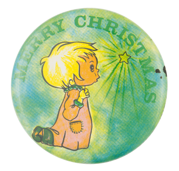 Merry Christmas Child Event Button Museum