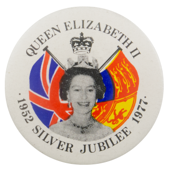 Queen Elizabeth II Silver Jubilee Event Busy Beaver Button Museum