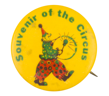 Souvenir of the Circus Red and Green Clown Event Button Museum