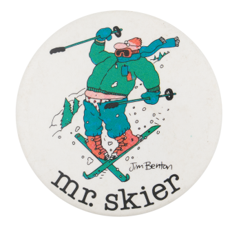 Jim Benton Mr. Skier Humorous Button Museum