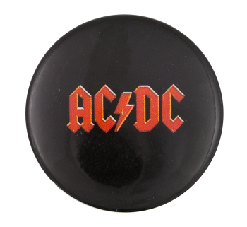 AC DC Red and Black Music Button Museum