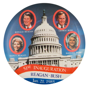 51st Inauguration Reagan Bush Political Button Museum