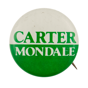 Carter Mondale White Over Green Political Busy Beaver Button Museum