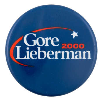 Gore Lieberman 2000 Round Political Button Museum
