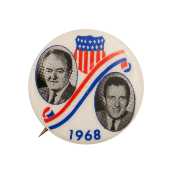 Humphrey Muskie Photo 1968 Political Busy Beaver Button Museum