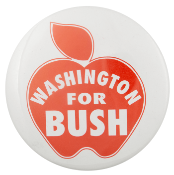 Washington for Bush Political Busy Beaver Button Museum
