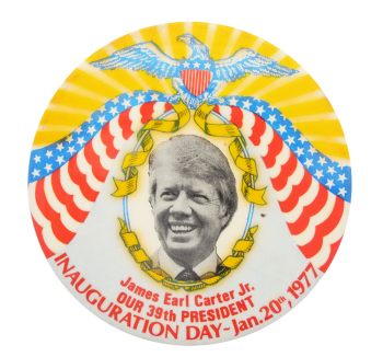 Jimmy Carter Inauguration Yellow Political Button Museum