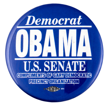 Democrat Obama US Senate Political Busy Beaver Button Museum