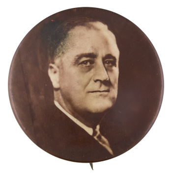 Franklin D Roosevelt Black and White Portrait 2 Political Button Museum