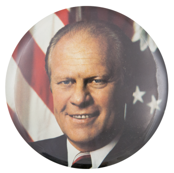 Gerald Ford Color Portrait Political Button Museum
