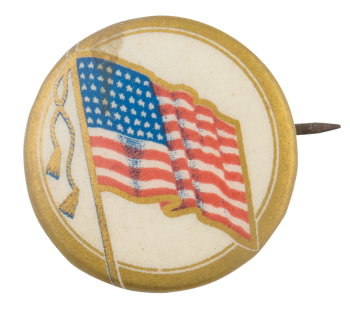 Gold Rim United States Flag Political Button Museum