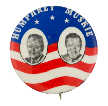Humphrey Muskie Flag Political Button Museum