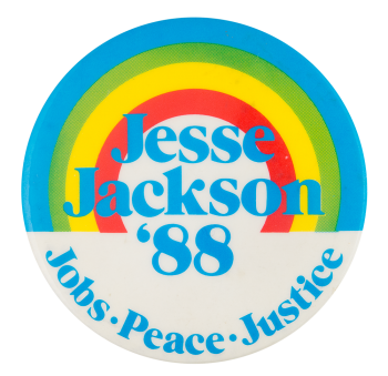 Jesse Jackson Rainbow '88 Political Button Museum