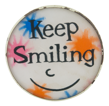 Keep Smiling Lenticular Smileys Button Museum