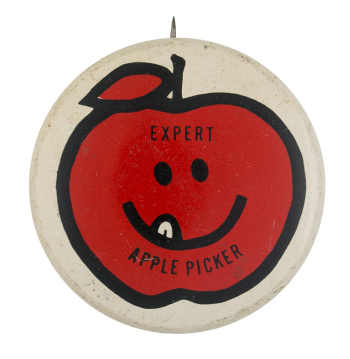 Expert Apple Picker Smileys Ice Breakers Button Museum