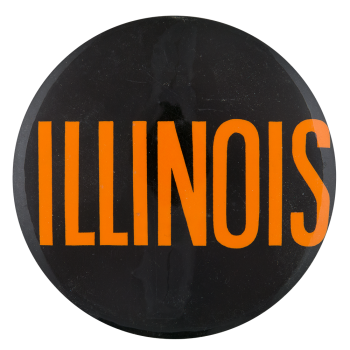 Illinois Black and Orange Sports Button Museum