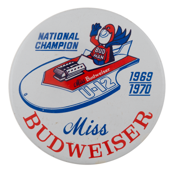 Miss Budweiser Boat Sports Busy Beaver Button Museum
