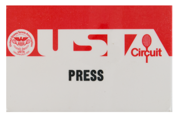 USTA Circuit Press red Event Button Museum