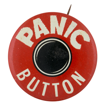 Panic Button round Self Referential Button Museum