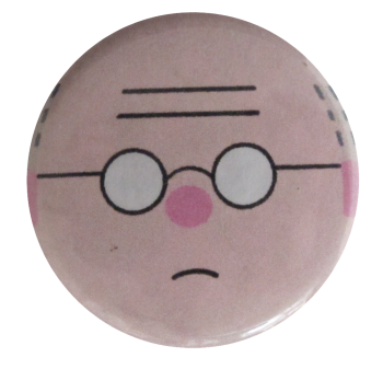 Chris Ware Face with Glasses Art Button Museum