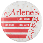 Arlene's Catering advertising busy beaver button museum