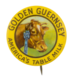 Golden Guernsey Table Milk Advertising Busy Beaver Button Museum