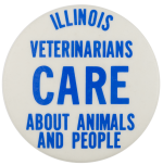 Illinois Veteranarians Care Advertising Busy Beaver Button Museum