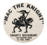 Knight's Restaurant Advertising Button Museum