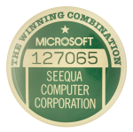Microsoft Seequa Computer Corporation Advertising Button Museum