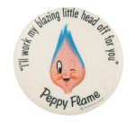 Peppy Flame Advertising Button Museum
