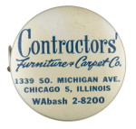 Contractors' Furniture Carpet Company Advertising Button Museum
