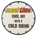 Snack Time With A Cold Drink Advertising Button Museum