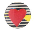 Abstract Art with Red Heart Art Button Museum
