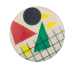 Abstract Red and Green Triangles Art Button Museum