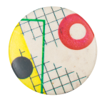 Abstract with Grid and Red Circles Art Button Museum
