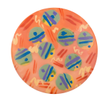 Circles On Peach Background Art Button Museum