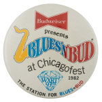 Blues N Bud Beer Busy Beaver Button Museum