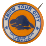 City History Club of New York Club Button Museum