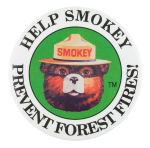 Help Smokey Prevent Forest Fires Cause Button Museum