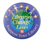 Support Your Library Brodart Cause Button Museum