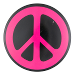 Pink Peace Sign Cause Button Museum