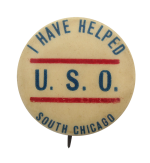 U.S.O South Chicago button Chicago Button Museum