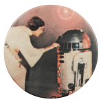 Princess Leia and R2D2 Star Wars Entertainment Busy Beaver Button Museum