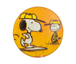 Snoopy and Linus Playing Baseball Entertainment Busy Beaver Button Museum