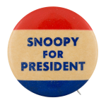 Snoopy For President red white and blue Entertainment Busy Beaver Button Museum
