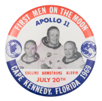 Apollo 11 First Men on the Moon Event Button Museum