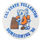 Cal State Fullerton Homecoming 1986 Event Button Museum