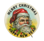 Merry Christmas Happy New Year Event Button Museum