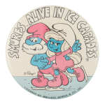 Smurfs Alive in Ice Capades Event Button Museum