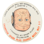 Spark Plug Two Face Event Button Museum